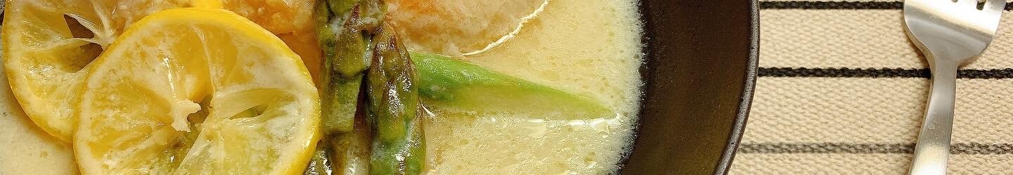 チキンとアスパラの爽やかレモン煮込み